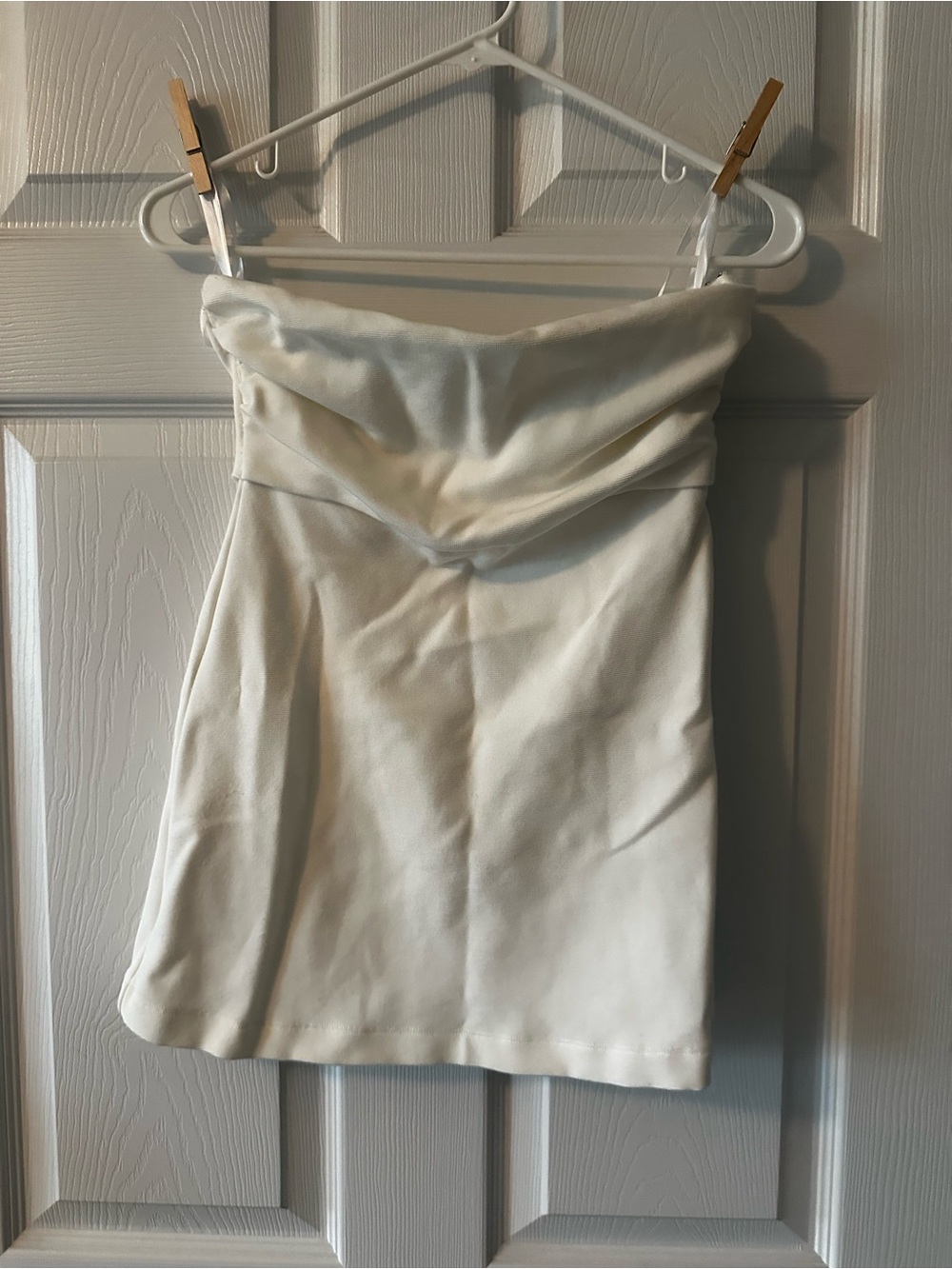Strapless white top